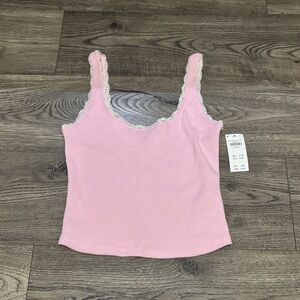 Hollister Pink Camisole with Lace Trim